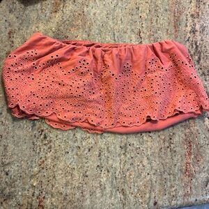 American Eagle Outfitters Coral Eyelet Mini Skirt